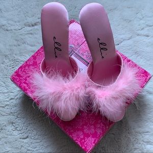 Pink Satin Slipper Heel